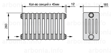 Схема (чертеж) радиатор